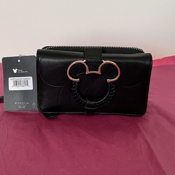 Disney Mickey Mouse Gold Metal Charm Wristlet Wallet - Picture 3 of 8